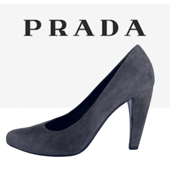 Prada charcoal grey curve arc pumps - Picture 2 of 10